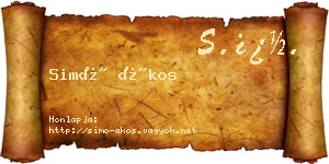 Simó Ákos névjegykártya